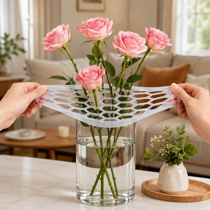 🌸🔥Reusable Silicone Flower Arranging Grid, Stretches Over The Rim of Vase, Self-Grips to Glass, for Easy Flower Arranging
