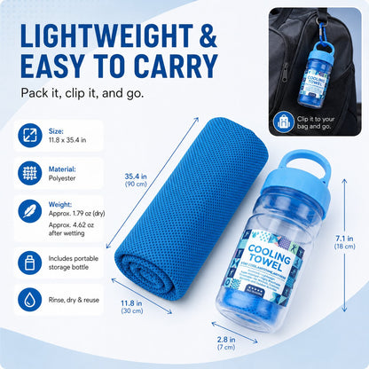 🔥Today's Event ⏰BUY 1 Get 1 FREE-🏃❄️Cold Sweat Towel You Can Use Anywhere, Anytime! Reusable Soft Absorbent Cooling Portable