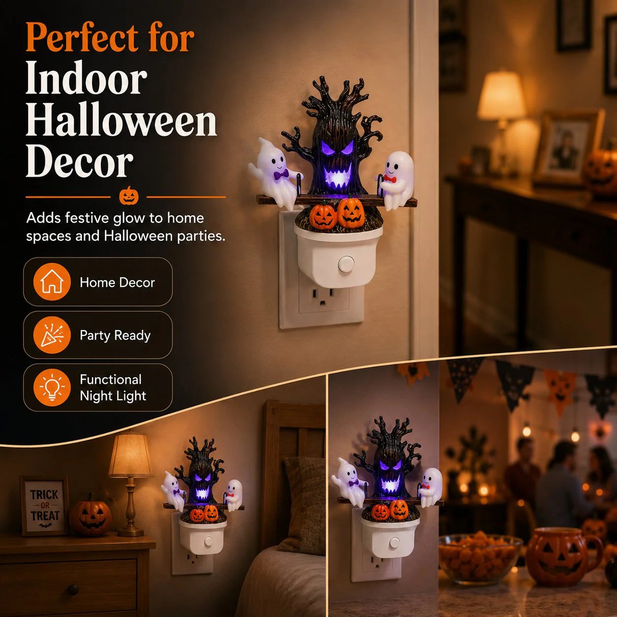🔥LAST DAY 49% OFF🎃👻Animated Seesaw Ghost Plug In LED Night Light