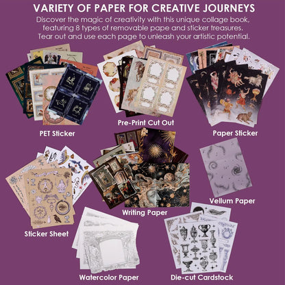 🧙🔮The Mystic Realm Collage Activity Book(✨200+ Pages - Hardcover📕)