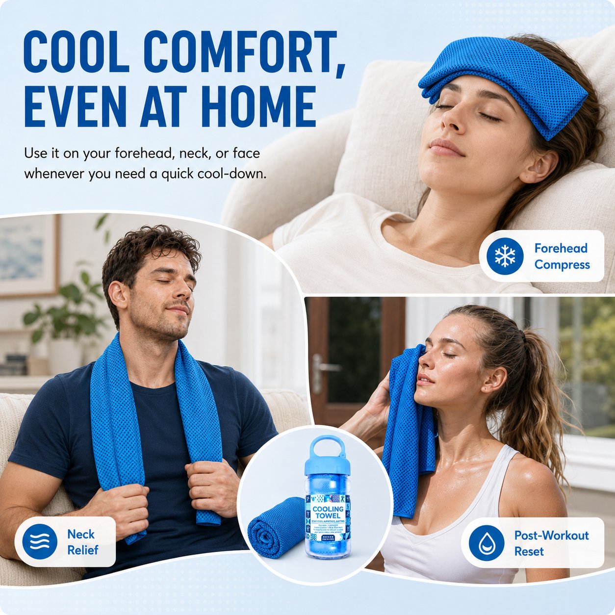 🔥Today's Event ⏰BUY 1 Get 1 FREE-🏃❄️Cold Sweat Towel You Can Use Anywhere, Anytime! Reusable Soft Absorbent Cooling Portable