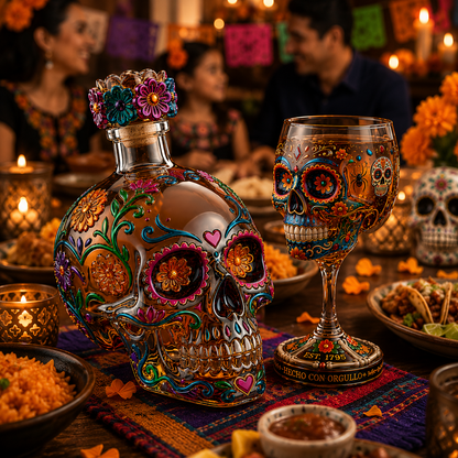 💀 Day of the Dead Skull Decanter Set™ – FREE Matching Goblet While Supplies Last