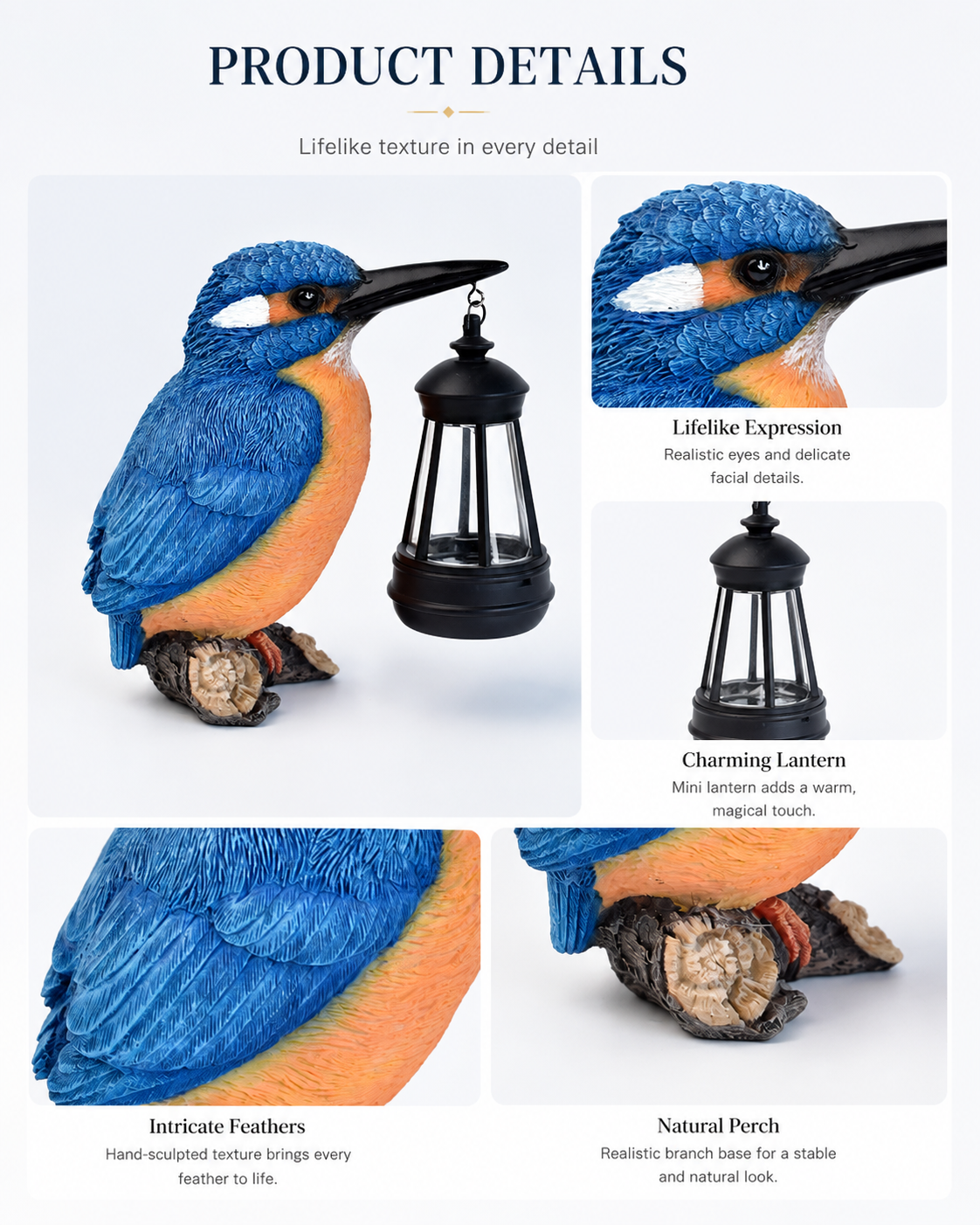 🐦 Kingfisher Solar Garden Stake Light – Add Color & Warmth to Your Garden