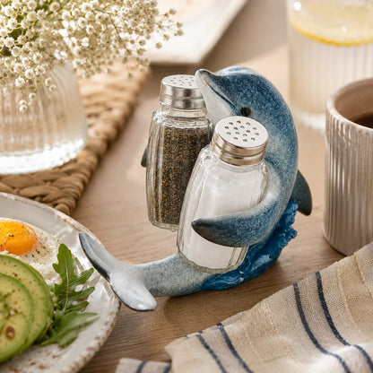 Coastal Animal Salt & Pepper Shaker Holder Set