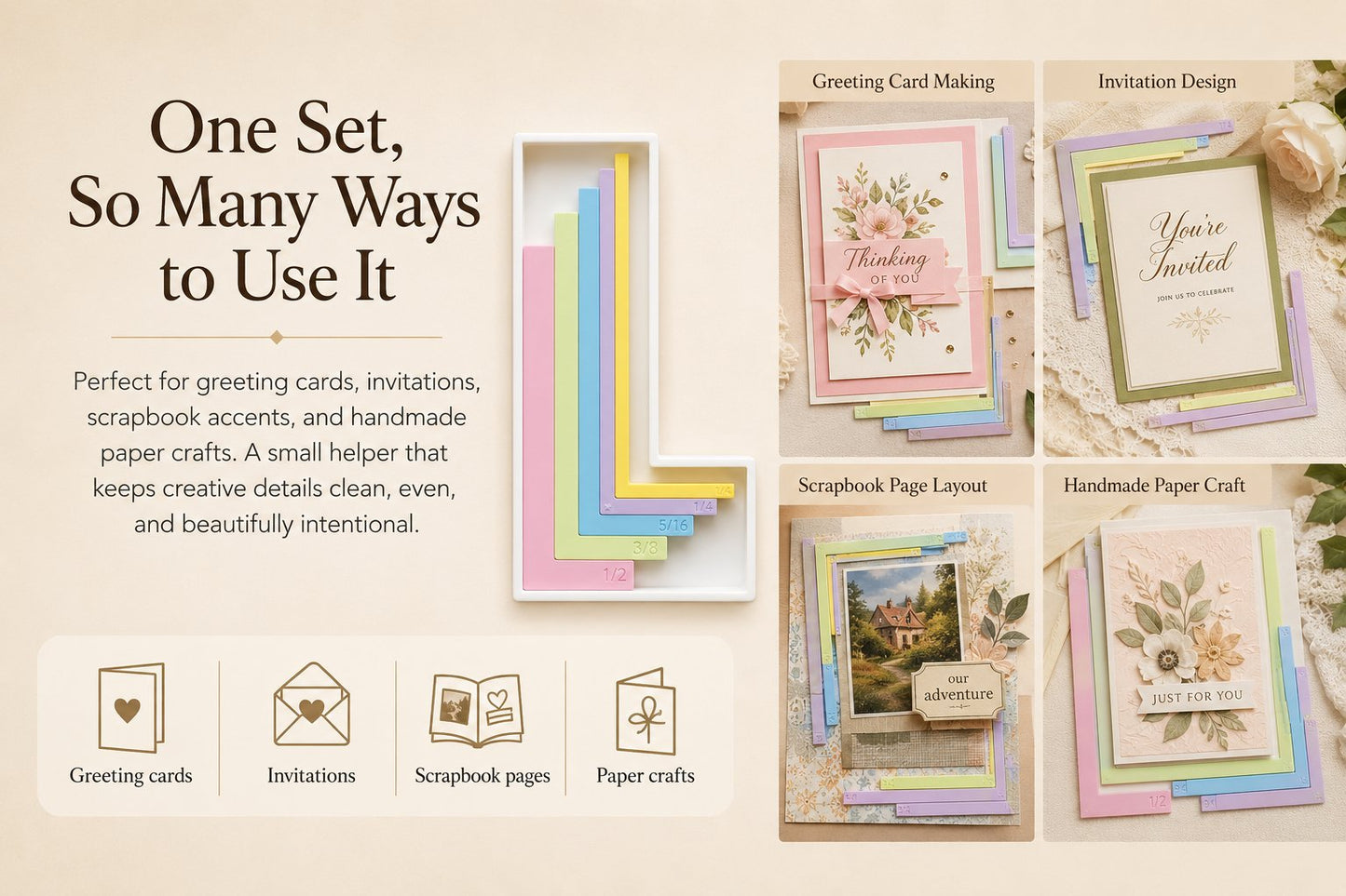 🎁 Last Day 47% OFF - Card Making Alignment Guides Set | Create Perfectly Aligned Handmade Cards Without Guesswork or Crooked Corners ✨