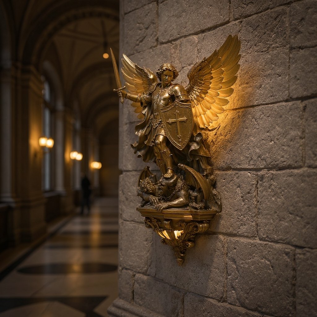 😇2026 Noticeablek®Archangel Michael Wall Lamp – Guardian of Light & Valor ⚔️🛡️