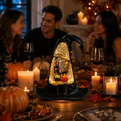 Witches Hat Lighted Water Lantern With Swirling Glitter - 4500755  - USB Included New