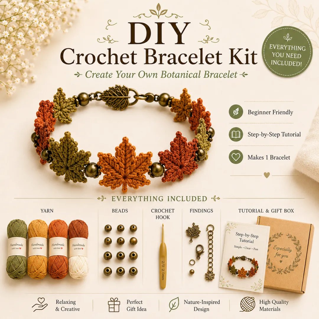 🔥 Last Day 49% OFF - DIY Nature-Inspired Crochet Bracelet Kit