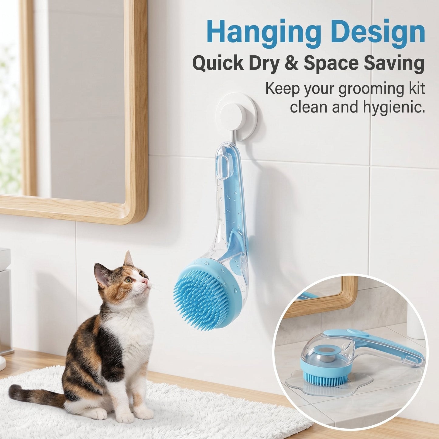 🎁Hot Sale Promotion 49% OFF🔥Pet Bath Brush with Shampoo Dispenser for Dogs & Cats