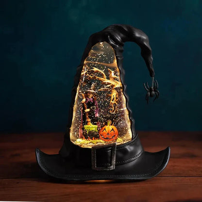 Witches Hat Lighted Water Lantern With Swirling Glitter - 4500755  - USB Included New
