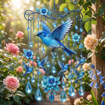 "Bluebird of Happiness" Artisan Suncatcher & Wind Chime