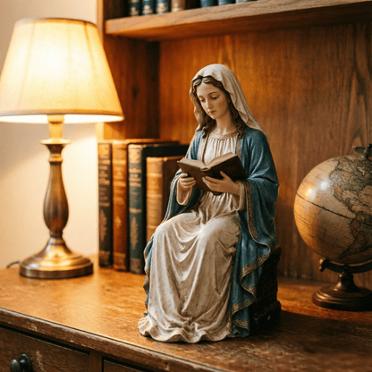 🔥📚🕊️ Bring Divine Peace to Your Library. Virgin Mary Reading Figure