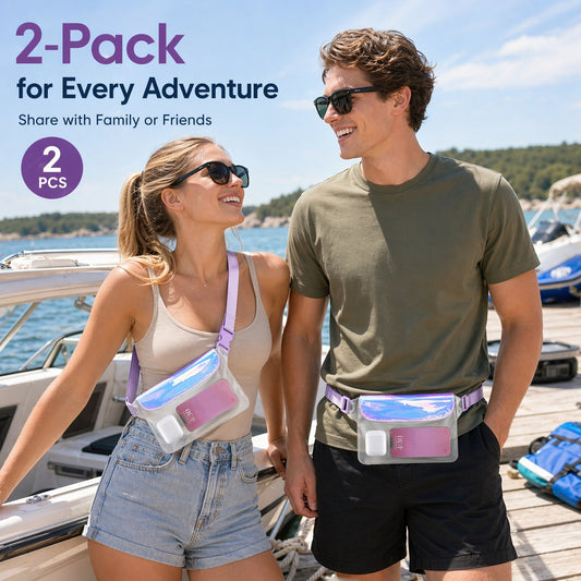 🌓 49% OFF-🌊 Clear Waterproof Fanny Pack 2-Pack –Secure, and Ready for All Your Water Activities