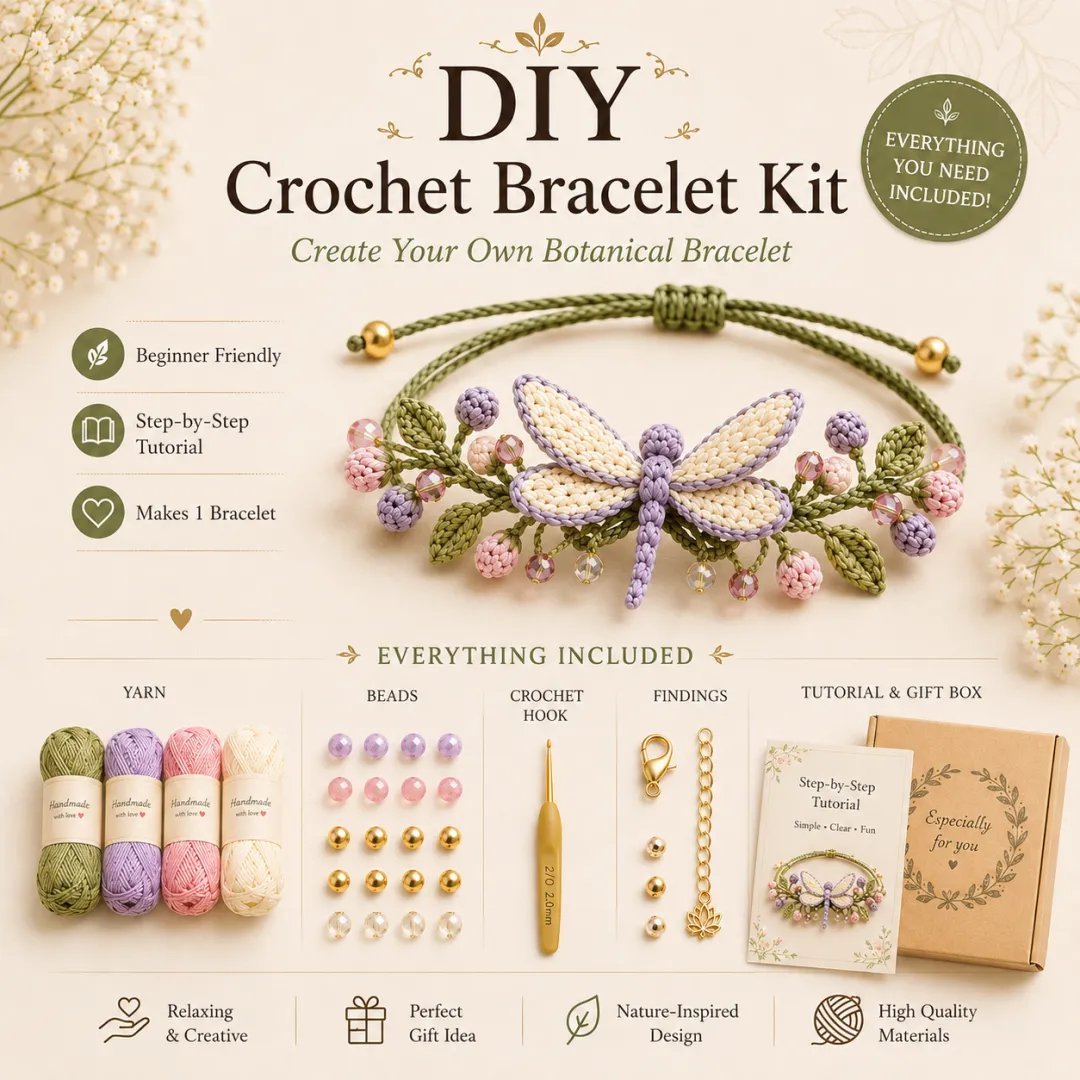 🔥 Last Day 49% OFF - DIY Nature-Inspired Crochet Bracelet Kit