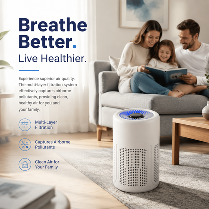 🌬️ 60% OFF! 🔥 Compact home air purifier – 2026 bestseller – Quiet, energy-efficient, and perfect for allergy sufferers, dust, and pet hair 🏠