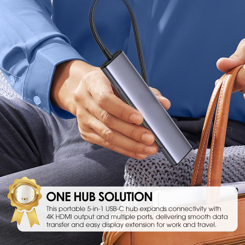 ⏳Limited-time 50% off⏰Portable 5-in-1 USB-C Hub with 4K HDMI Output📱➡️📺