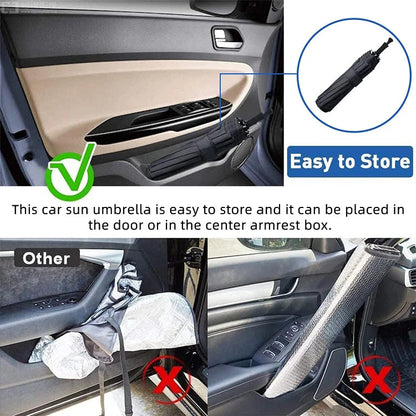🥳2026 HOT SALE🥳💞50K+ SOLD!☂️🔄 50% OFF! Car Windshield Sun Shade Umbrella – 360° bendable handle, no scratches. Blocks UV & heat. Folds small. 🚗✨