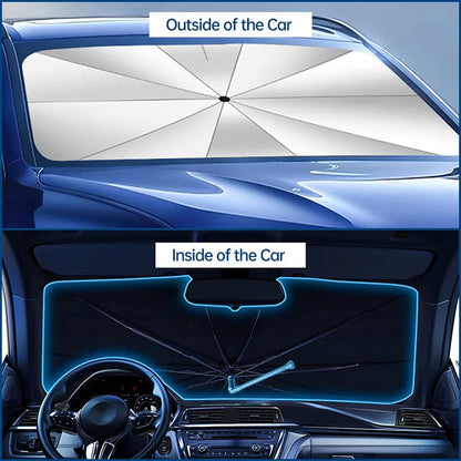🥳2026 HOT SALE🥳💞50K+ SOLD!☂️🔄 50% OFF! Car Windshield Sun Shade Umbrella – 360° bendable handle, no scratches. Blocks UV & heat. Folds small. 🚗✨