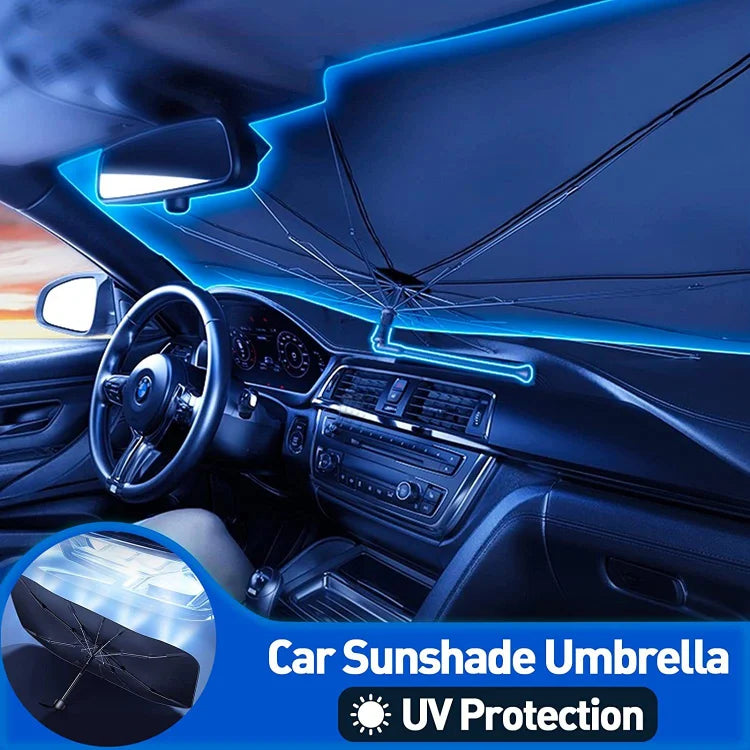 🥳2026 HOT SALE🥳💞50K+ SOLD!☂️🔄 50% OFF! Car Windshield Sun Shade Umbrella – 360° bendable handle, no scratches. Blocks UV & heat. Folds small. 🚗✨