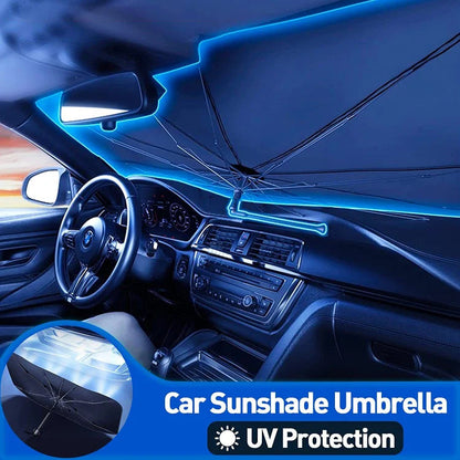 🥳2026 HOT SALE🥳💞50K+ SOLD!☂️🔄 50% OFF! Car Windshield Sun Shade Umbrella – 360° bendable handle, no scratches. Blocks UV & heat. Folds small. 🚗✨